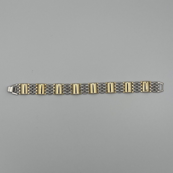 ge Coro Pegasus Weave Pattern Gold Tone Bracelet 7" Signed - Picture 2 of 9